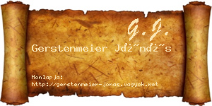 Gerstenmeier Jónás névjegykártya